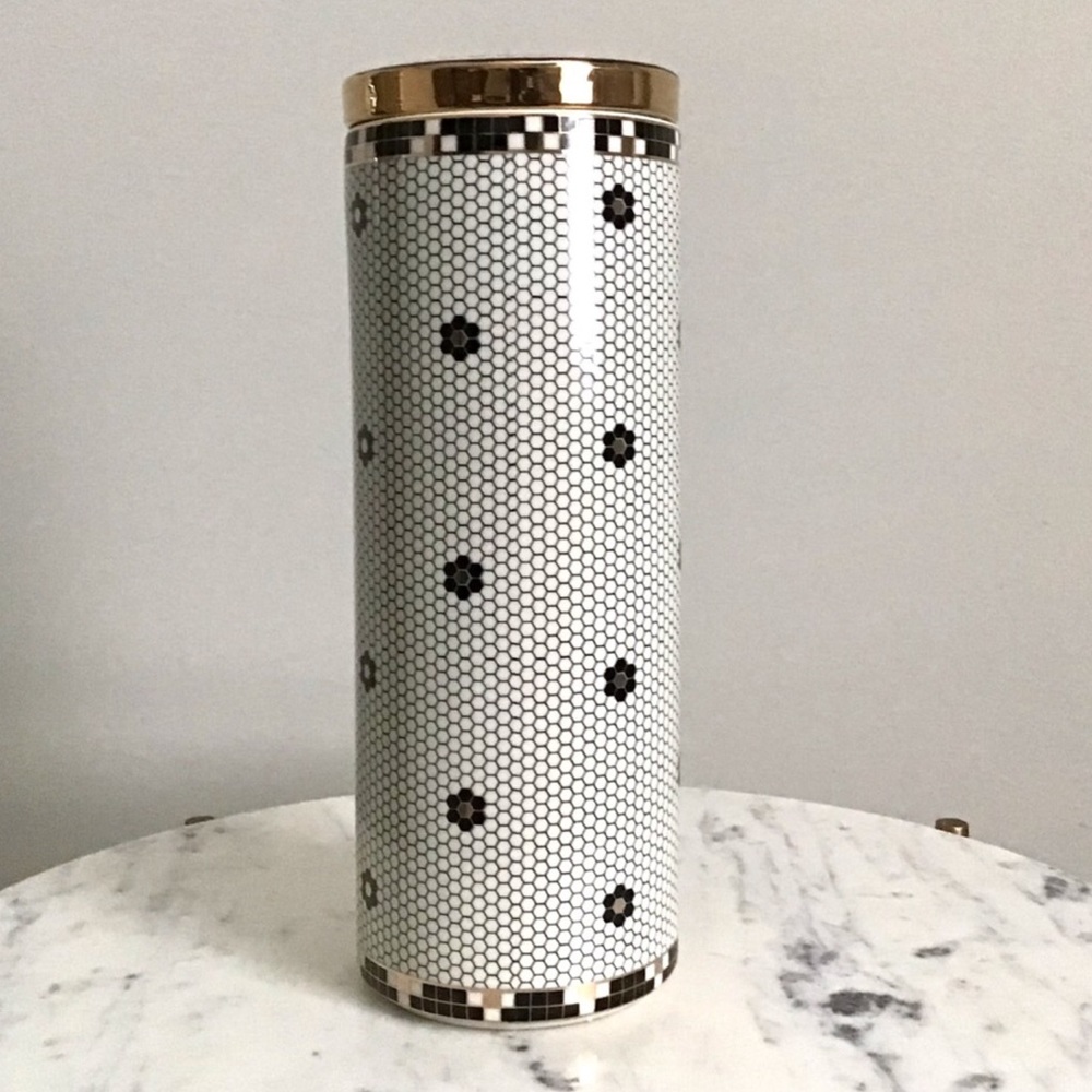 Anthropologie RARE Bistro Tile Bonjour Canister New In Box New With Tag - Picture 6 of 11